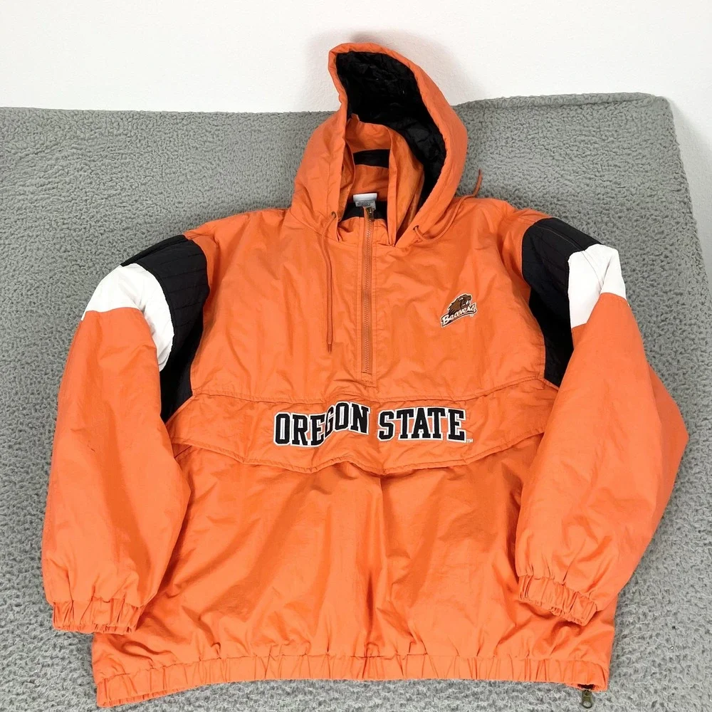 Oregon State Beavers Jacket Mens 2XL Orange NCAA Football Pro Edge Pullover